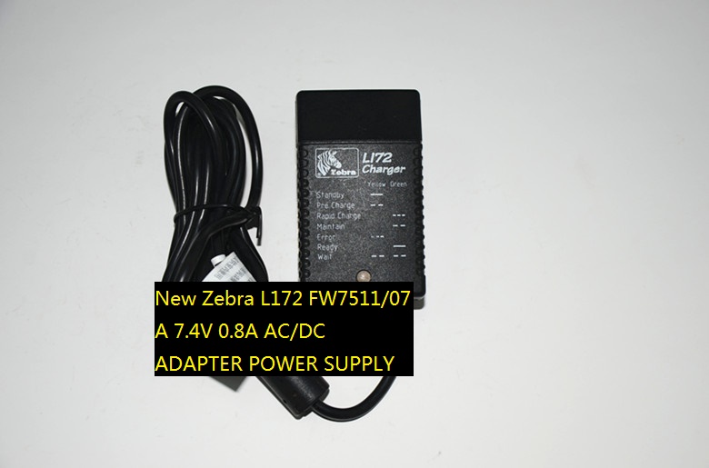 New Zebra L172 FW7511/07 A 7.4V 0.8A AC/DC ADAPTER POWER SUPPLY